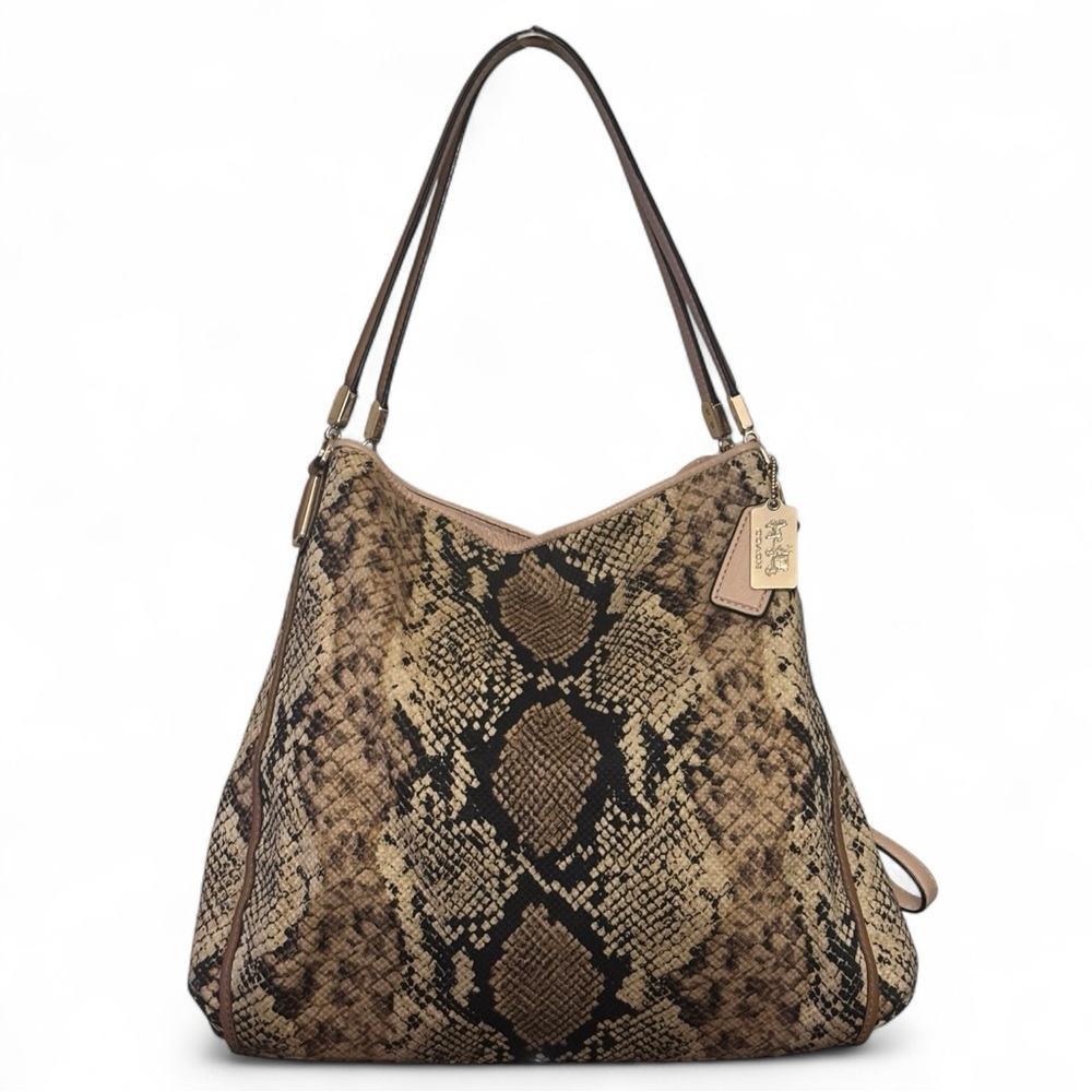 Coach Madison Python Print Phoebe Shoulder Bag - image 1